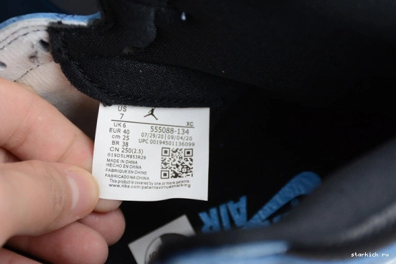 Black White AIR High Blue 555088-134 Jordan 555088-134 Retro 1 University 0218